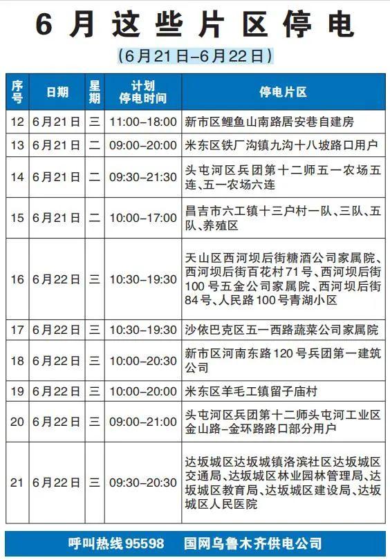 乌鲁木齐最新停电通知及其引发的思考